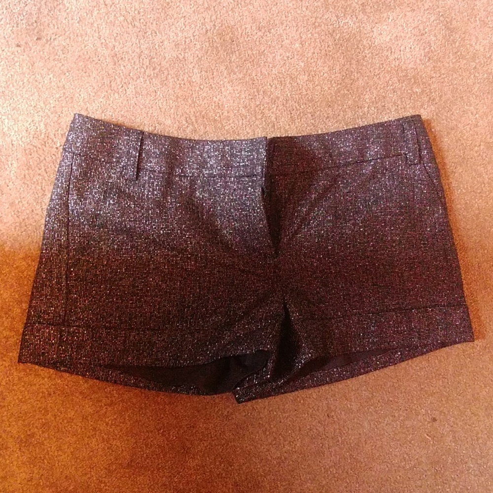 Express black and silver sparkly shorts
